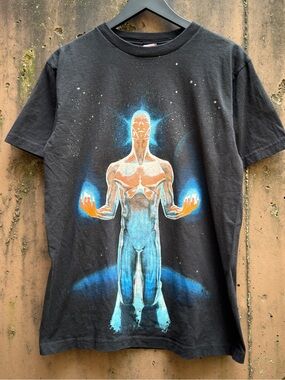 Marvel black silver surfer Tee Size M mad engine vintage